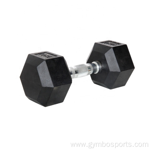 Basic Equipment Black Gym Weightlifting Rubber Hex Dumbbell